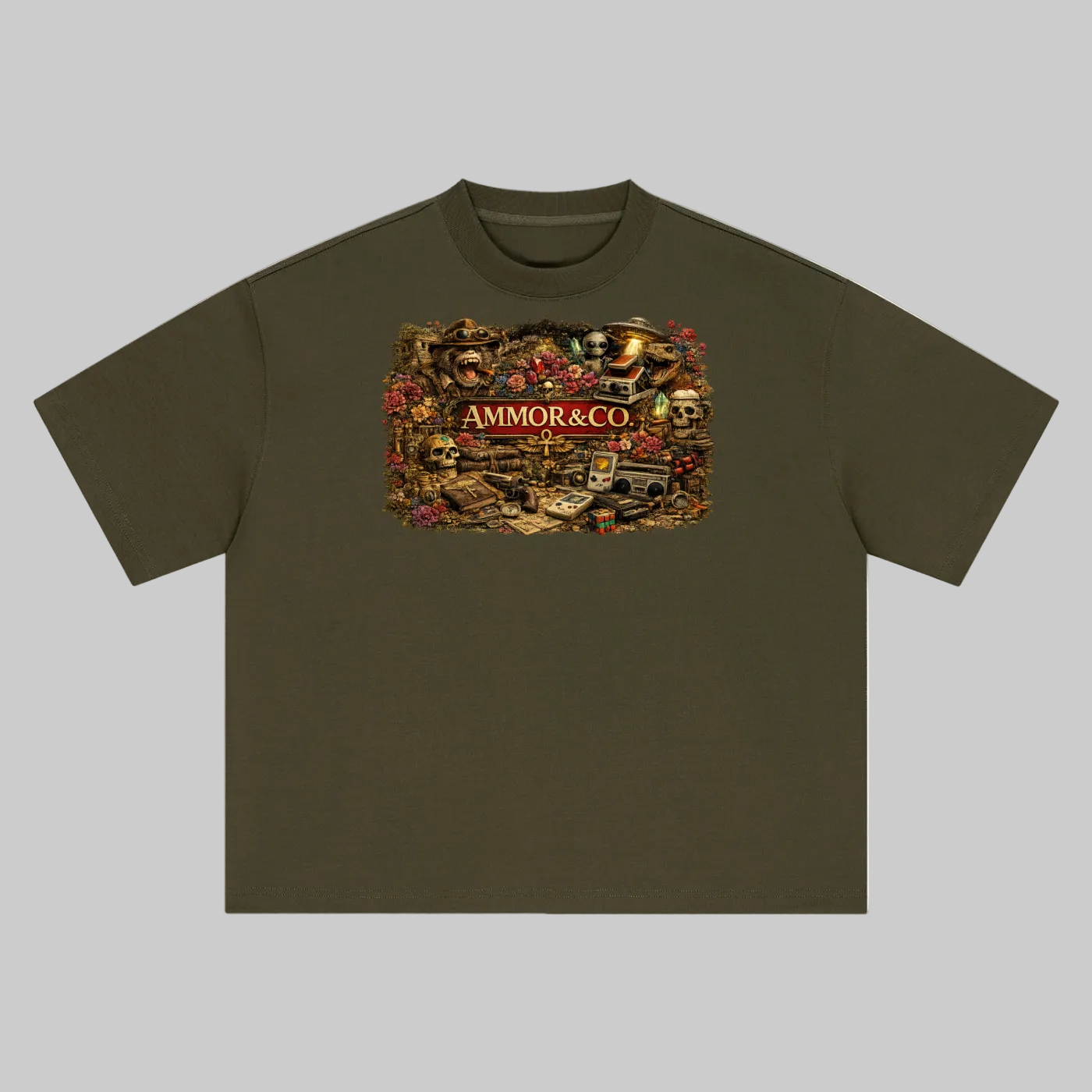 Dynasty Boxy Oversized Tee Dark Red - AMMOR & Co