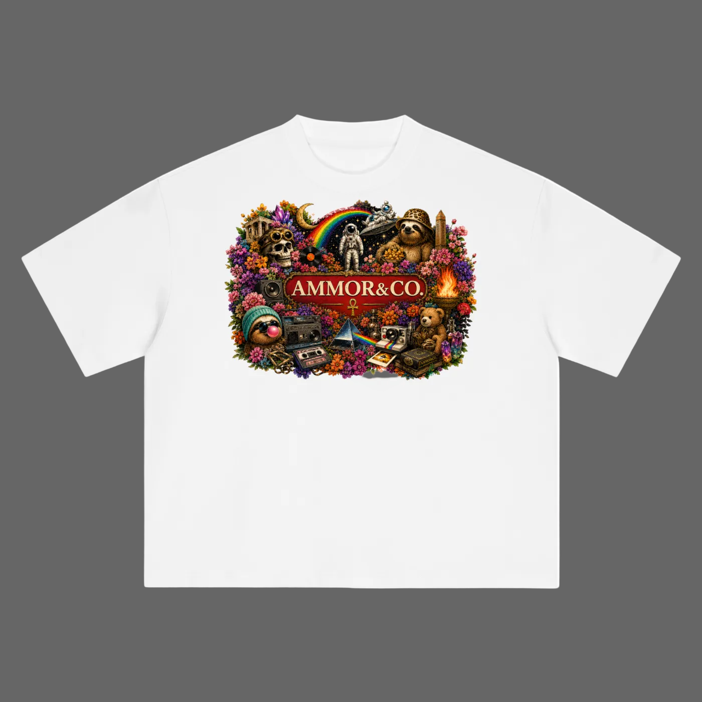 Dynasty Graphic Boxy Tee Dark Green colorway - AMMOR & Co