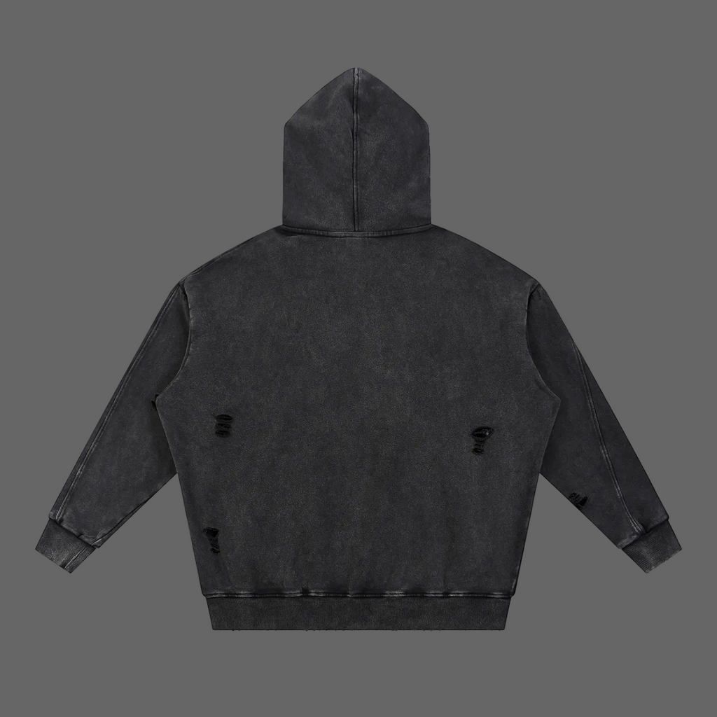 Luxury of the Nile Distressed Washed Hoodie back view - AMMOR & Co