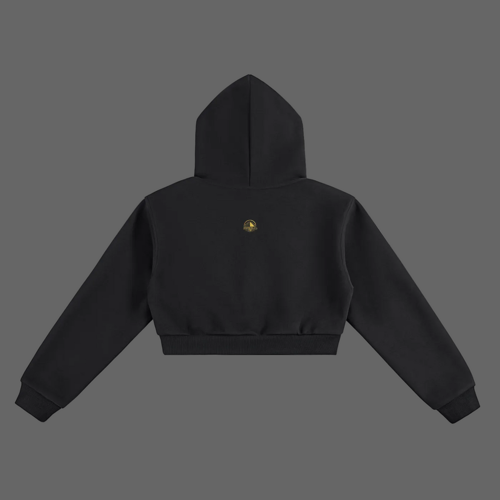 Essential Cropped Hoodie Dark Reddish Purple - AMMOR & Co Women's