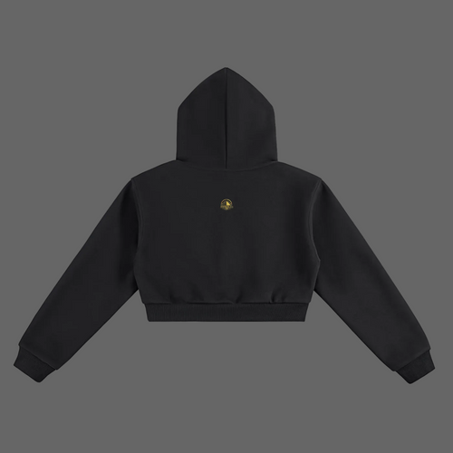 Essential Cropped Hoodie Dark Reddish Purple - AMMOR & Co Women's