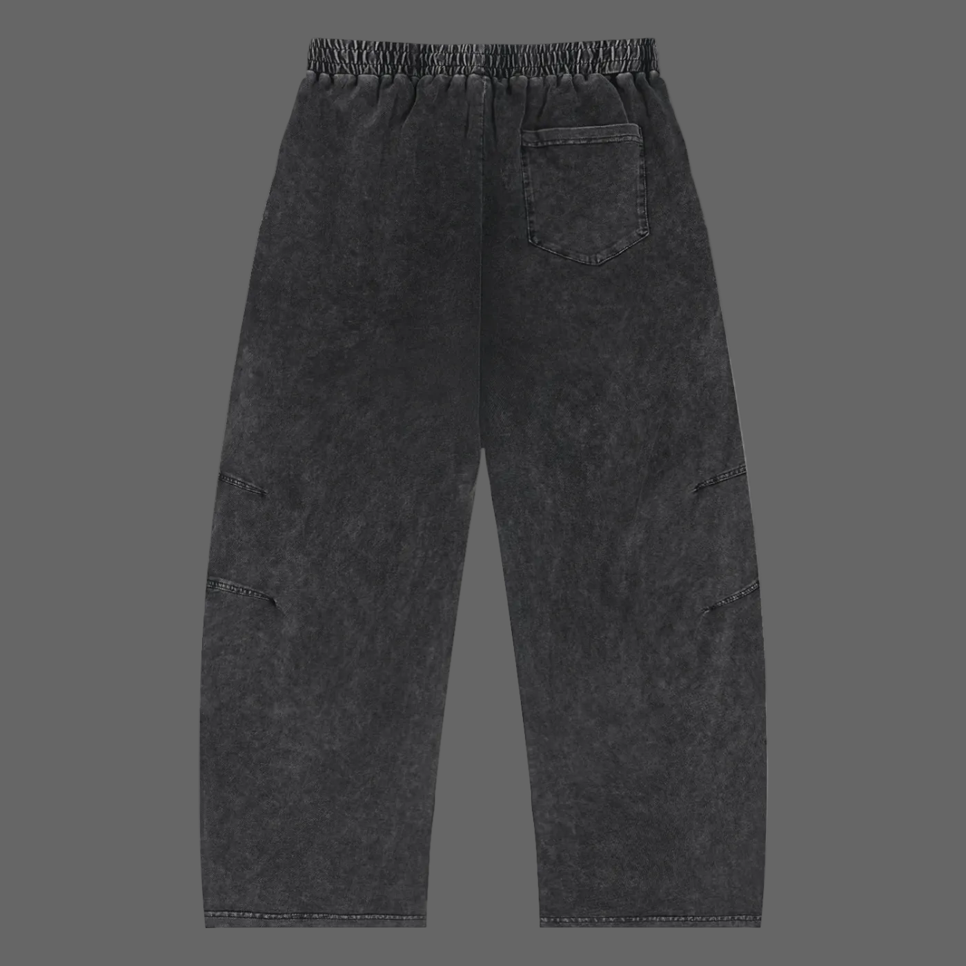 AMMOR&CO. Gold Pyramid Mineral Wash Joggers in black — back view, premium oversized fit