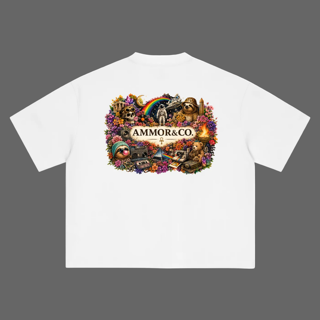 Dynasty Graphic Boxy Tee Dark Green back view - AMMOR & Co