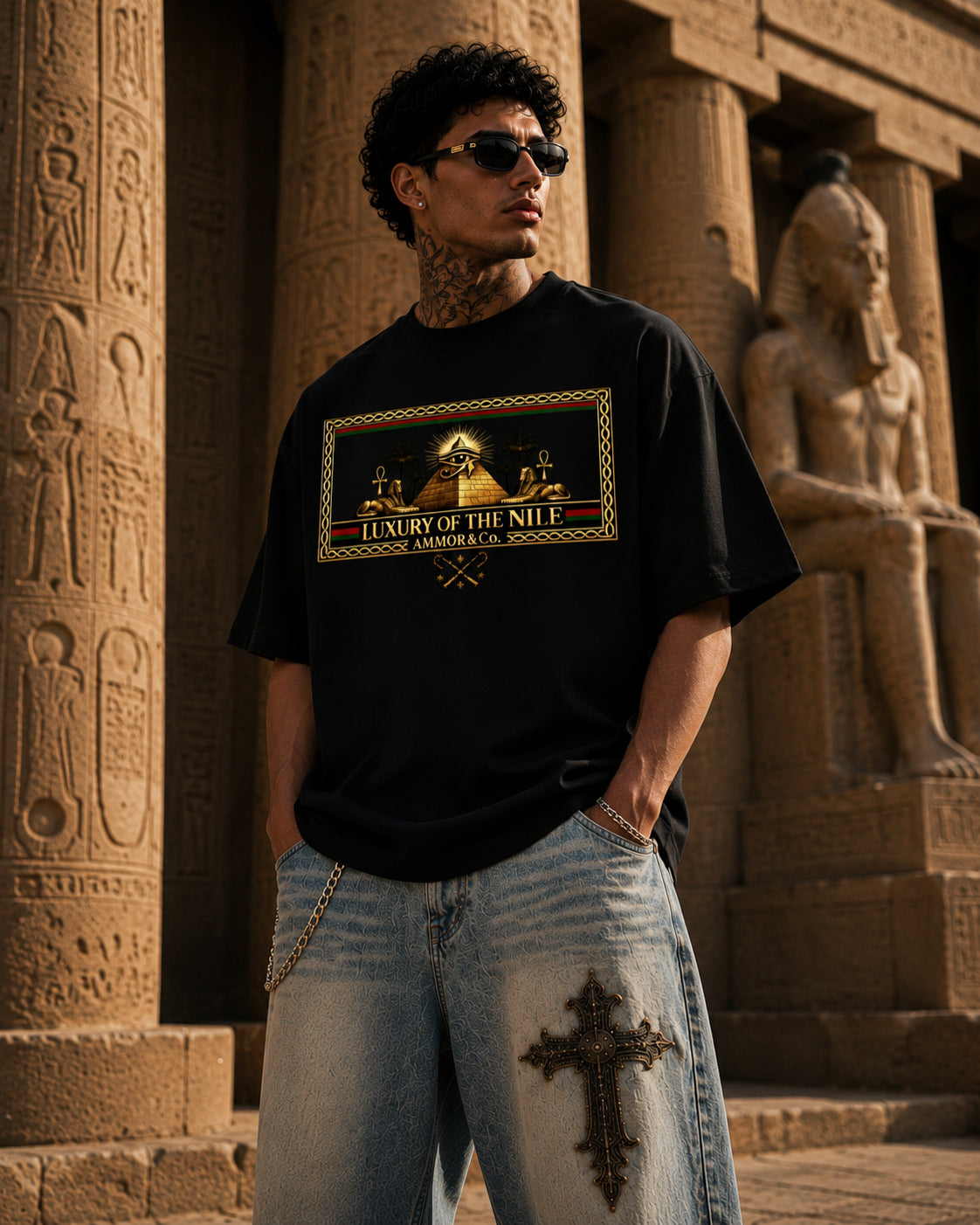Luxury of the Nile Oversized Tee Slate - AMMOR & Co