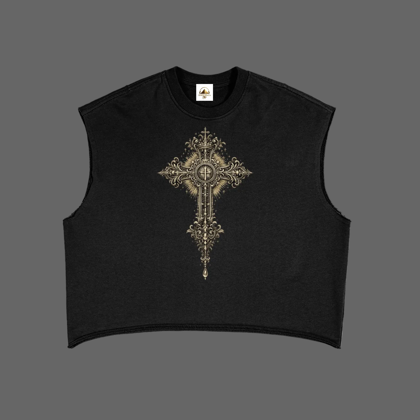 Holy Drip French Terry Boxy Tank Top Gray - AMMOR & Co