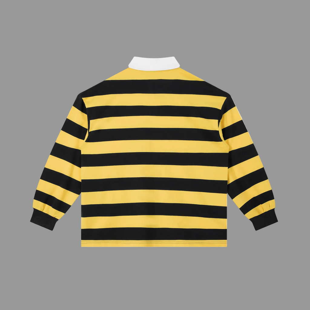 Luxury of the Nile Rugby Stripe Long Sleeve Yellow Navy - AMMOR & Co