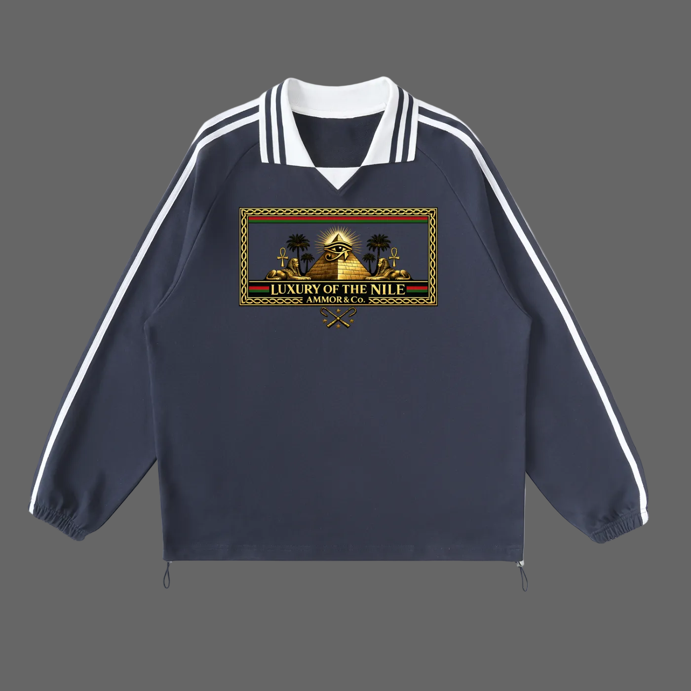 Nile Striped Lapel Sweatshirt | AMMOR&CO.
