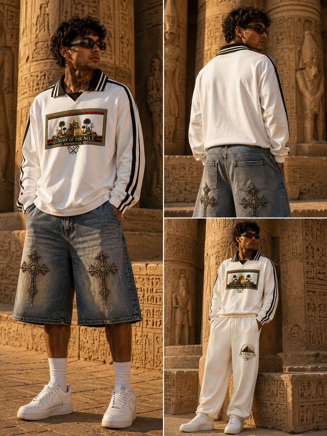 Nile Striped Lapel Sweatshirt | AMMOR&CO.