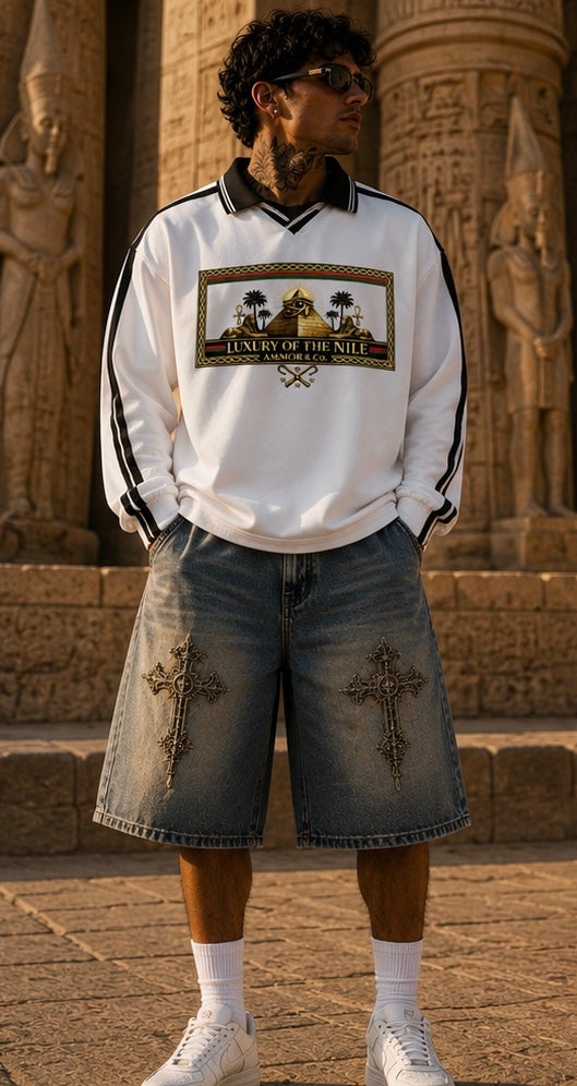 Cross Denim Shorts | AMMOR&CO.