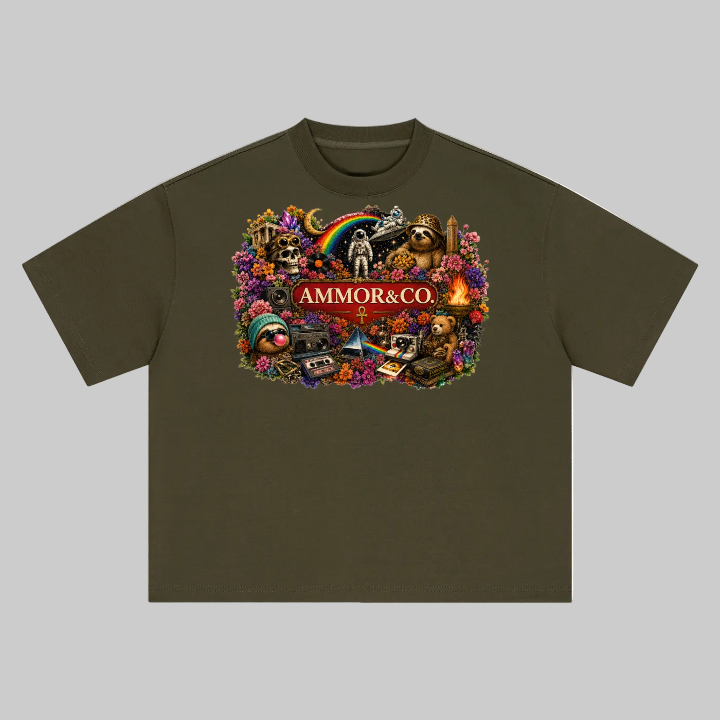 Dynasty Graphic Boxy Tee Navy colorway - AMMOR & Co