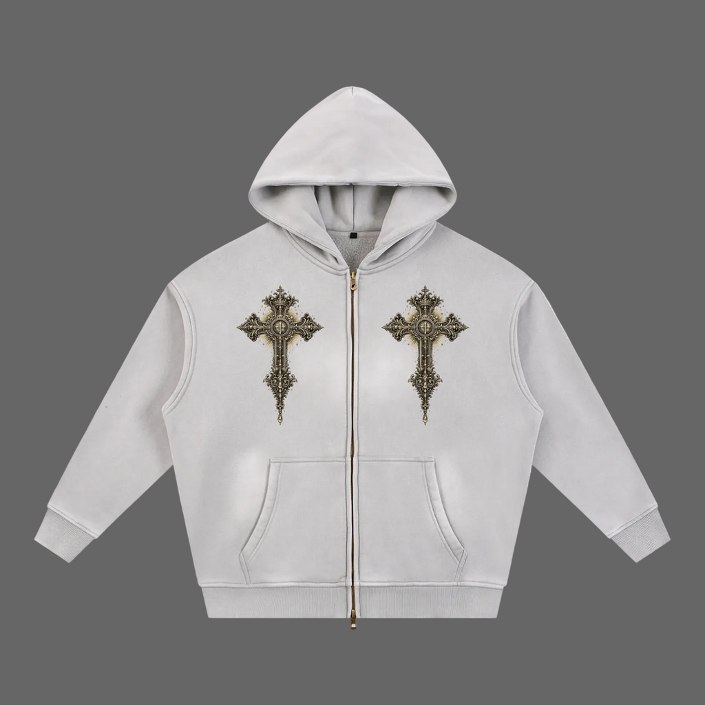 Holy Drip Sunfade Two-Way Zip Hoodie | AMMOR&CO.