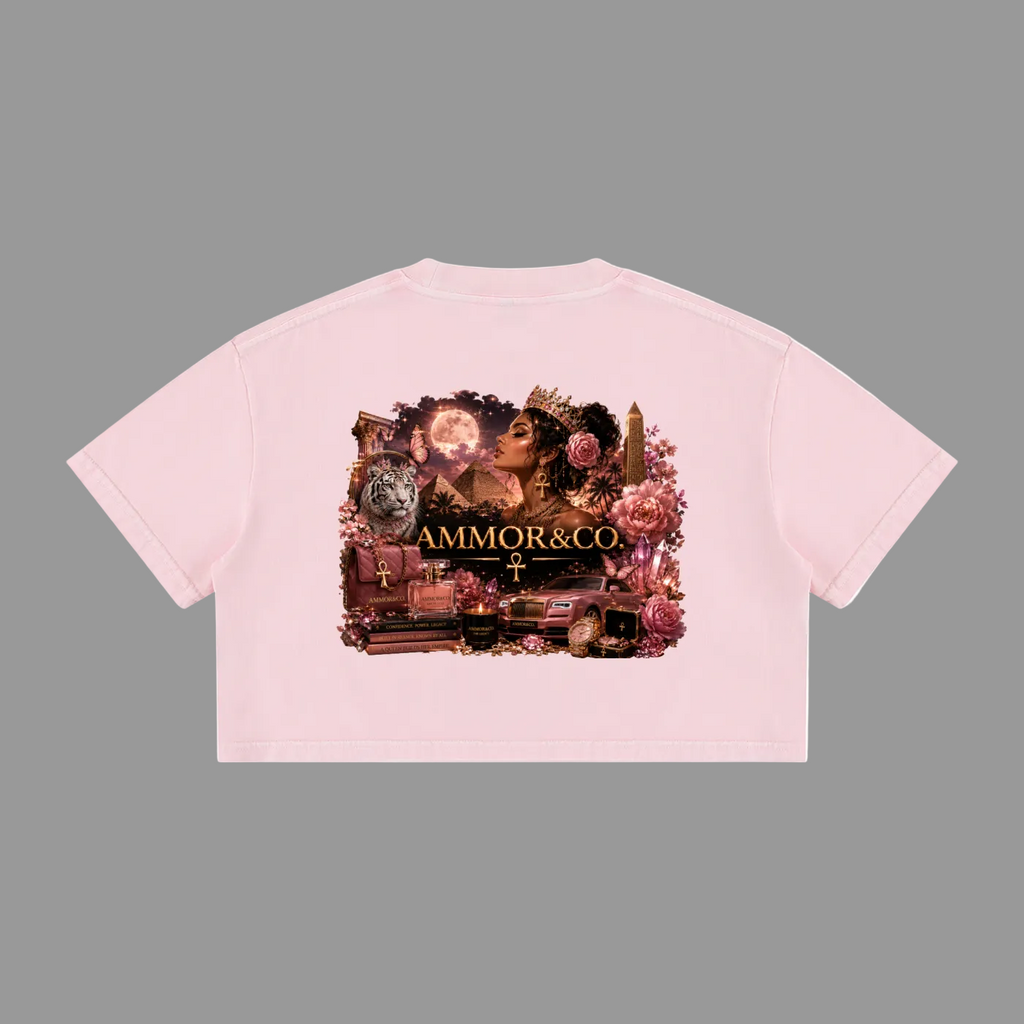 Women's Mineral Wash Crop T-Shirt Black - AMMOR & Co