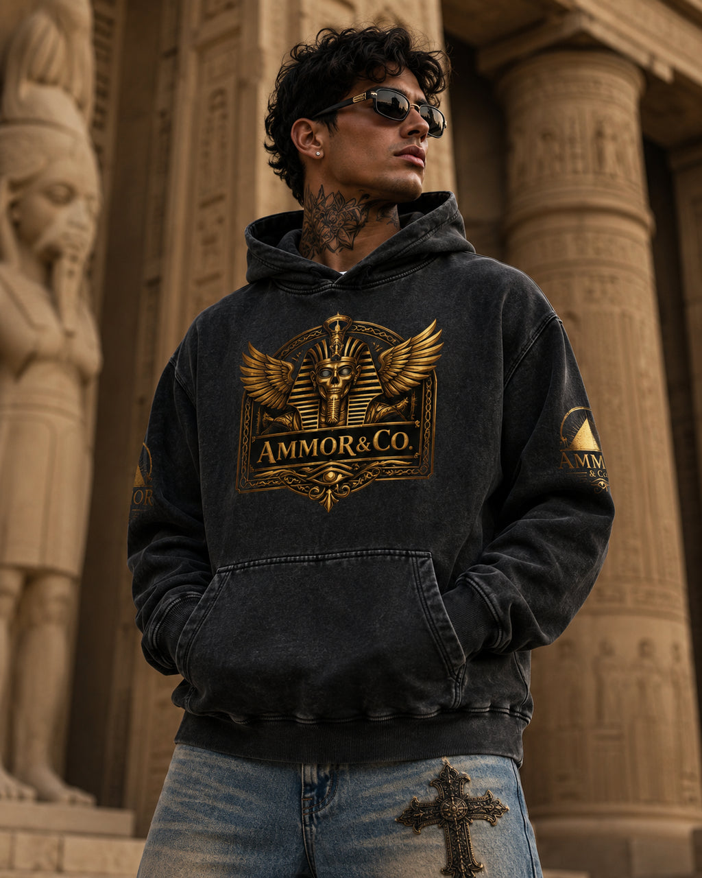 Gold Crest Pharaoh Hoodie | AMMOR&CO.