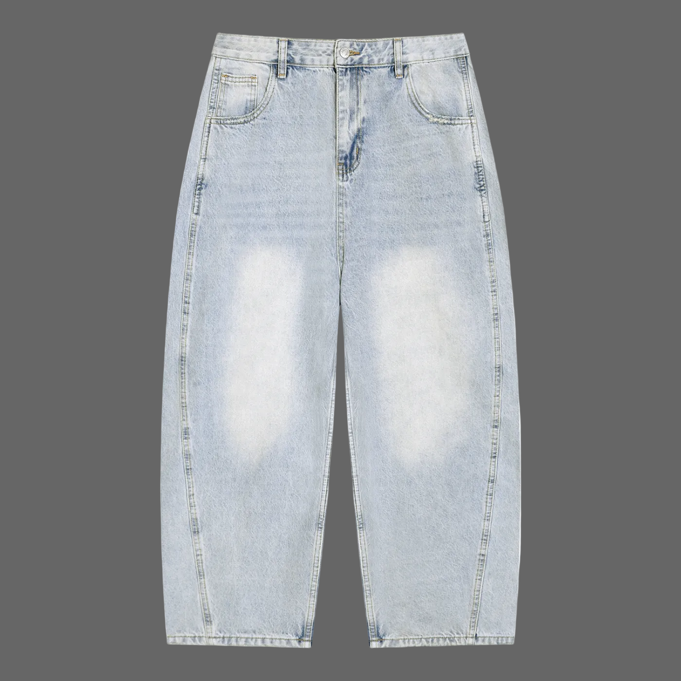 Sunfade Barrel Leg Jeans Light Blue - AMMOR & Co