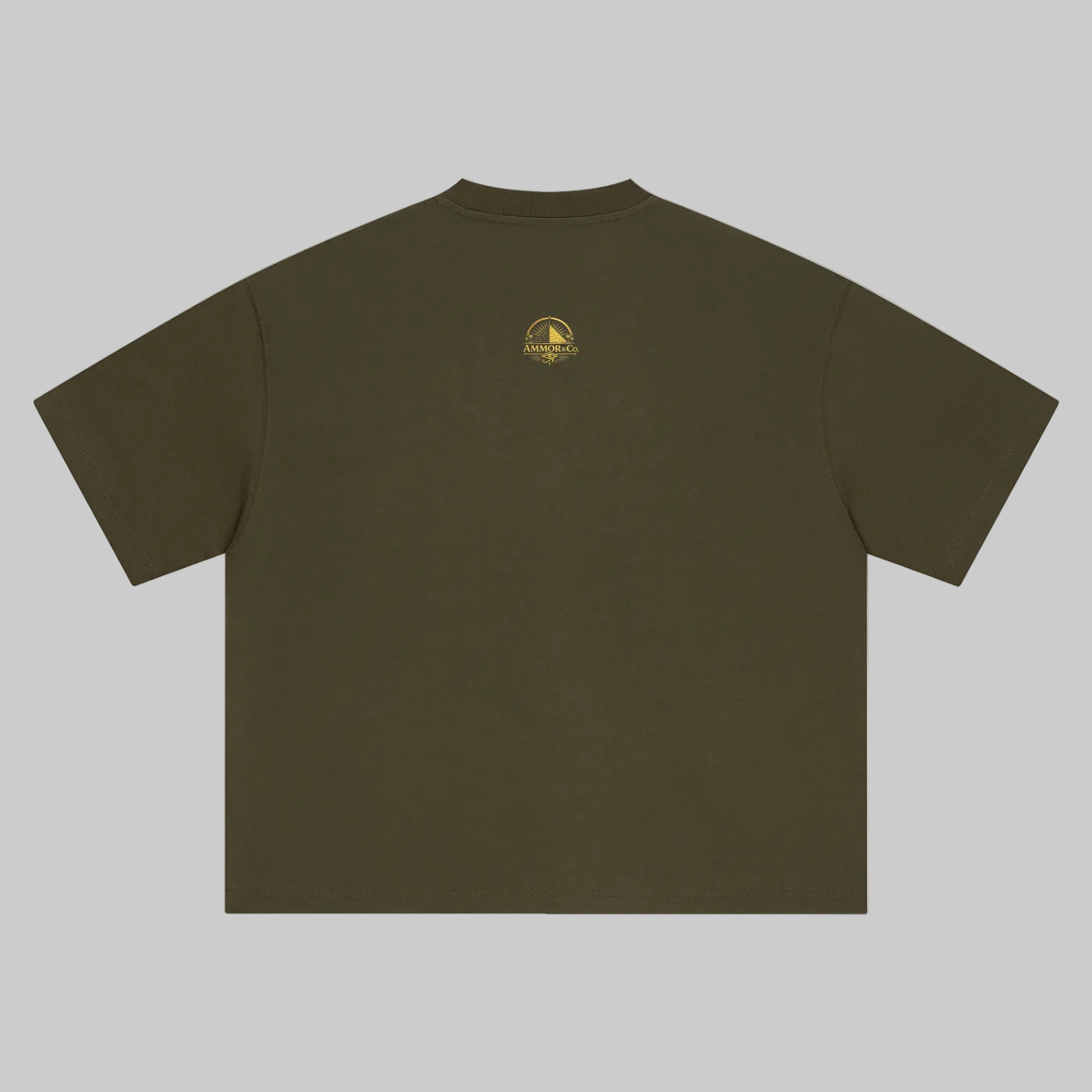 Dynasty Boxy Oversized Tee back view Dark Green - AMMOR & Co