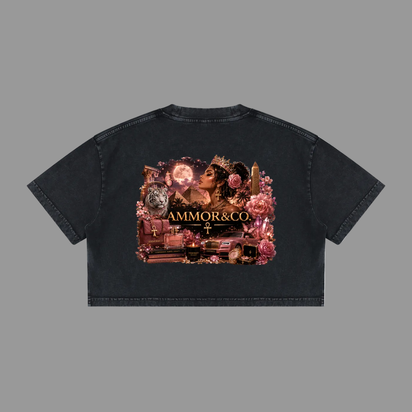 Women's Mineral Wash Crop T-Shirt Pink - AMMOR & Co