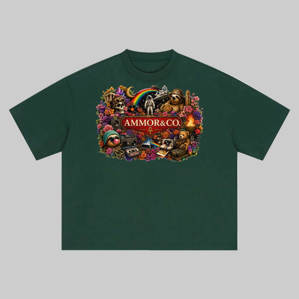 Dynasty Graphic Boxy Tee Stone colorway - AMMOR & Co