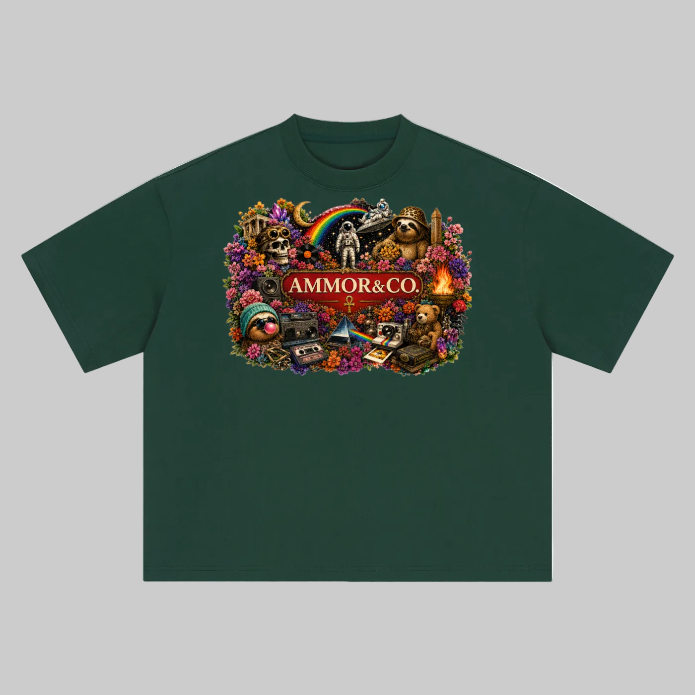 Dynasty Graphic Boxy Tee Stone colorway - AMMOR & Co