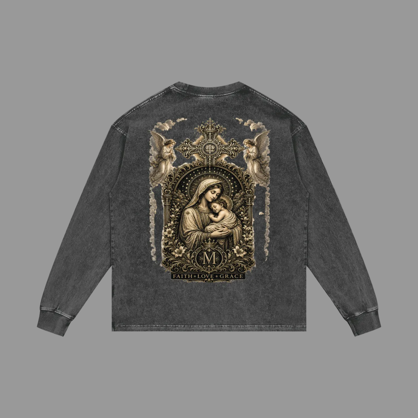Holy Drip Acid Wash Oversized Long Sleeve | AMMOR&CO.