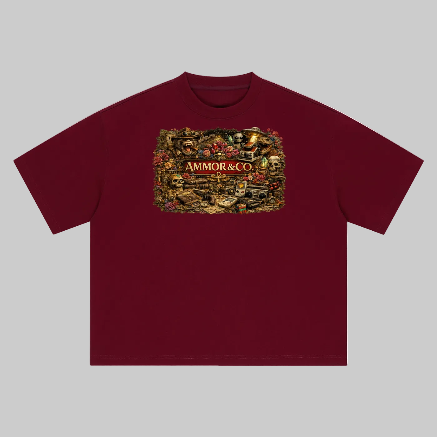 Dynasty Boxy Oversized Tee back view Black - AMMOR & Co